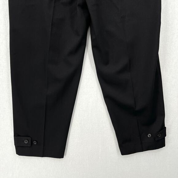 REISS Black High Rise Cropped Tapered Trousers Womens 12 Black Pleat Front - Picture 10 of 16